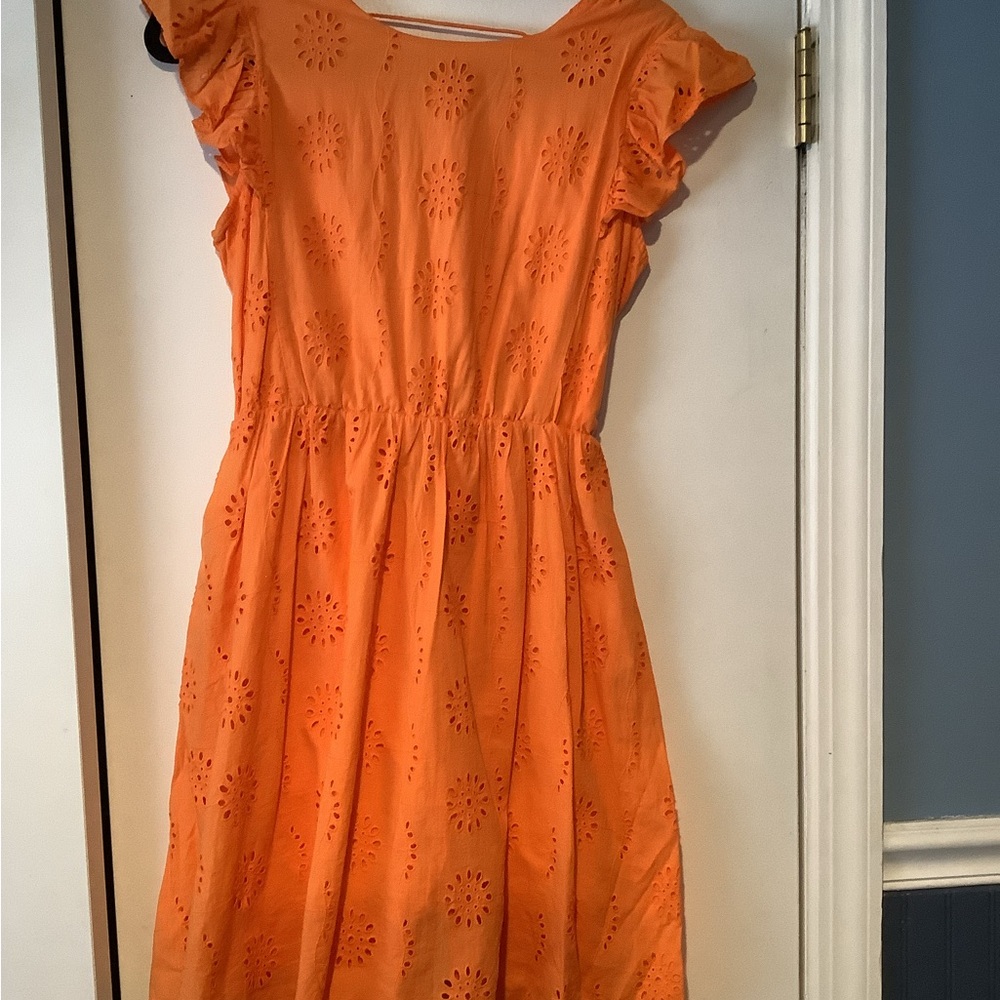 Orange Eyelet Kids Dress
